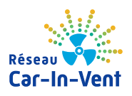 Logo avecune image de pales de ventilateur avec un effet de souffle autour, en dessous de l'image, le texte Car-In-Vent. 